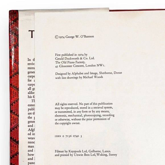 The Turkoman Carpet by George W. O’Bannon (1974 Hardcover) First Edition VG+ - Picture 6 of 8